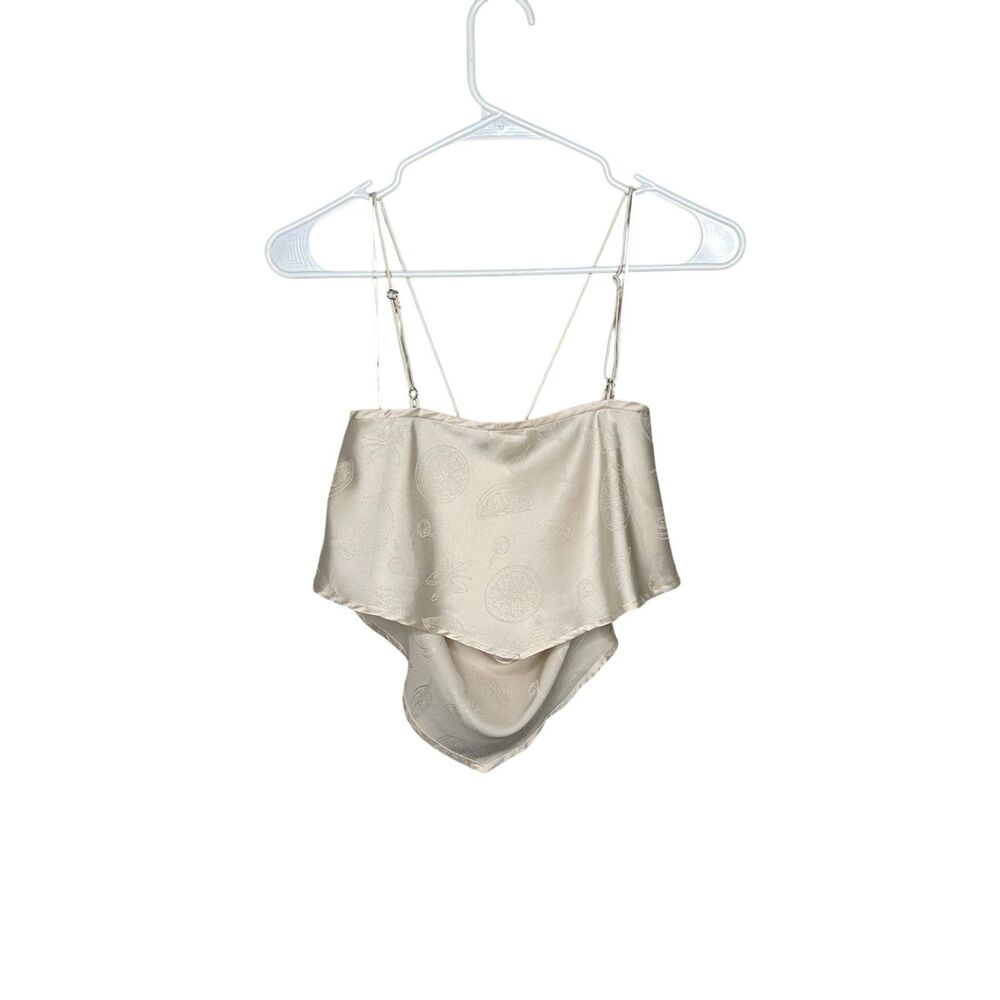 Le Lis Collection Satin Cowl Neck Camisole Top - Beige - Size M - Picture 7 of 10